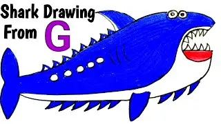 how to draw shark from letter G ll #numberdrawing @Radhaarts1111