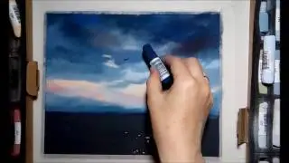 Чайки в грозу Пастель