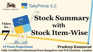 Stock Summary with Stock Item #stock #stockitem #stockitemintally #tally #tallyprime