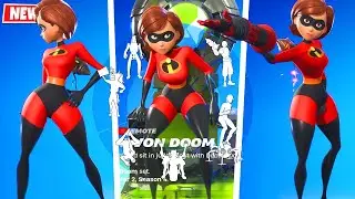 Fortnite Elastigirl (Mrs. Incredible) doing All Built-In Emotes & Glitched Funny Dances