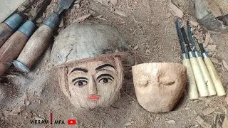 How to make a human face from coconut handicrafts | home decore