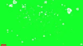 3D Crystal Heart Love Green Screen Video | White hearts falling green screen | Chroma key