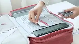 Secure File Organizer Bag with safelock : Safe Document and Credit Card holder