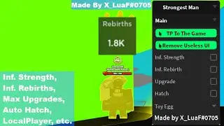 Strongest Man Simulator Script | Inf. Strength, Rebirths, Upgrades, Auto Hatch, LocalPlayer, etc.