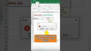Input Message to a Cell in Excel | Data Validation 