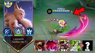 I FINALLY FOUND THE BEST LANCELOT HYBRID BUILD & EMLBEM 2024!! (100% DAMAGE HACK!?😱)