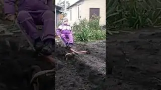 Пашем огород Эл.лебедкой