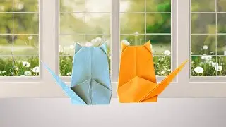 Origami Rear-view Cat #papercraft