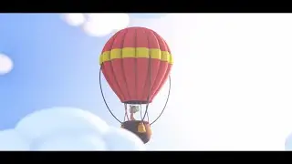 Happy Giraffe in Baloon (2K) Blender 3D