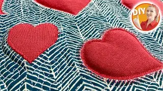 Объемная аппликация на ткани. В МК показано как сделать обратную или прорезную аппликацию.