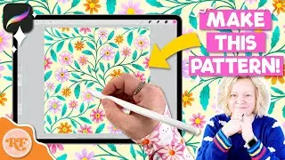 Free Trailing Floral Template for Procreate