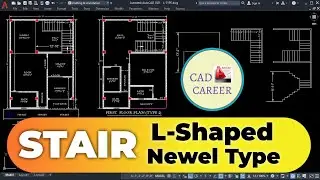 How To Design L-Shape Staircase & Newel Type Staircase in the FLOOR PLAN | AutoCAD | CAD CAREER