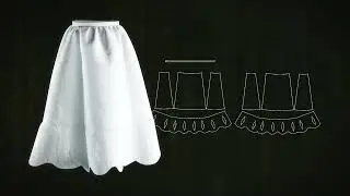 1950s petticoat. 6-gore skirt with a flounce. 3D visualisation.