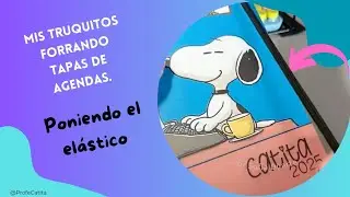 Poniendo el elástico en la contra tapa de la agenda.😍