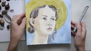 Обзор скетчбука акварельной бумаги. Скетч с речными ракушками.