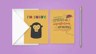 Greeting Card Mockup in Photoshop | FREE Template