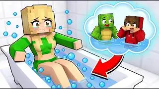 JJ and Mikey HIDE inside Mikey Girl`s BATHROOM! in Minecraft - Maizen