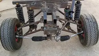 How To Make Go Kart Steering Wheel With Dual Shocker Suspension