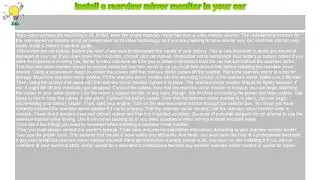 How to : Install a rearview mirror monitor in your car