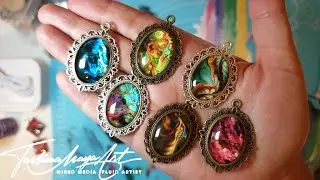 29. Paint Pour DIY JEWELLERY Making Tutorial from Acrylic Paint Skins! - Fluid Art Tutorial Pt 1/2