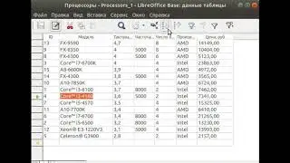 Сортировка в LibreOffice Base