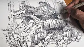 How to Draw a Cabin in the Woods