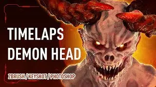 SUCCUBUS Demon doom head digital drawing and sculpting process