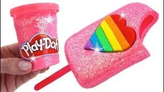 Play Doh Ice Cream Sparkle Heart Popsicle How to Make Play Doh Food Ice Cream for Kids