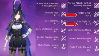 Clorinde Talent Lv.1 to Lv.9 Comparison
