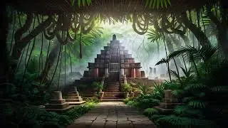 Free Stock Videos - AI animation - an aztec temple inside a thick jungle