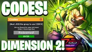 *DIM 2* NEW ALL DIMENSION 2 UPDATE 5 CODES FOR ANIME FIGHTING SIMULATOR! ROBLOX AFS: ENDLESS CODES