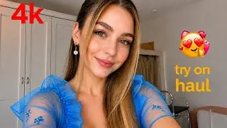 💙See-Through 4K Transparent Style | Cute Blue Dress Try on Haul | Pretty Lingerie |Mesh |clothing