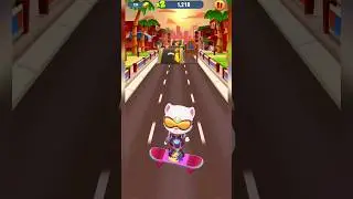 Talking Tom Gold Run 😁 Cyber Angela Skateboarding #shorts #talkingtom