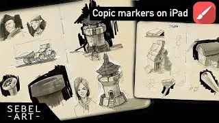 Copic marker brushes for Infinite Painter - markers and pen feel. (Natural media brushes on iPad)