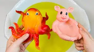 Учим Дикие Животных на английском Тигр Слон Бегемот Осьминог Развивающие Мультики