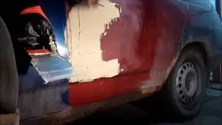 шпаклюем дверь ваз 2110 , первый опыт!!!