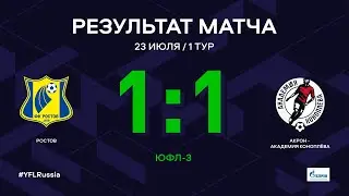 ЮФЛ-3. Ростов – Акрон-Академия Коноплева. 1-й тур. Обзор