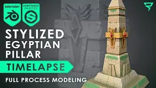 Stylized Egyptian Pillar - 3D Modeling Timelapse