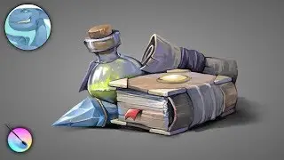 Magical items. Digital painting with Krita.