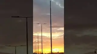 Sun set on M4 ( Motorway ) London