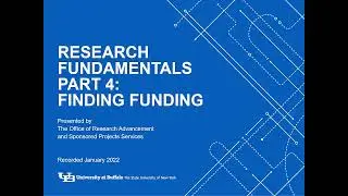 Research Fundamentals at UB, Part 4: Finding Research Funding