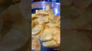 Freshly made, perfectly crispyhomemade Potato Chips#shorts #homemade #potatochips #snacks