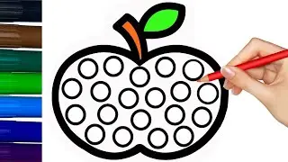 How to draw apple Pop it for kids?
