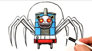 Как нарисовать паровозик Томас Экзе