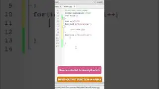 How to get input from user in array and print array in C++ language.