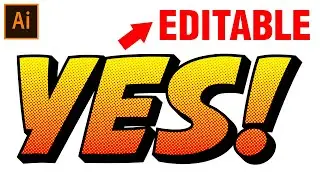 Halftone Text Effect EDITABLE - TUTORIAL ILLUSTRATOR