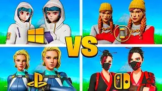 2 MOBILES vs 2 PCs vs 2 PS5s vs 2 SWITCHES on Fortnite...