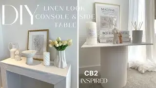 DIY LINEN LOOK CONSOLE & SIDE TABLE - CB2 INSPIRED DUPE