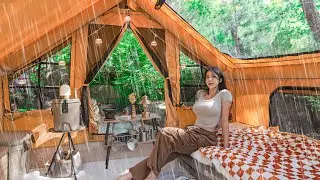☔CAMPING IN HEAVY RAIN & THUNDERSTORMㅣRAIN ASMRㅣRBM Outdoors [US]ㅣSTONECOLD [KR]