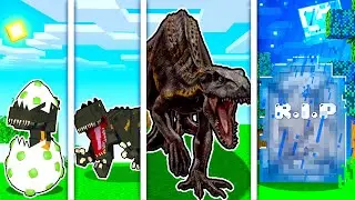 CICLO de VIDA de um DINOSSAURO INDORAPTOR no Minecraft